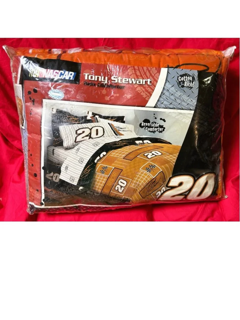 Twin Comforter+Sheet Set+Sham+Curtains~Vintage NASCAR #20 Tony Stewart Race Car